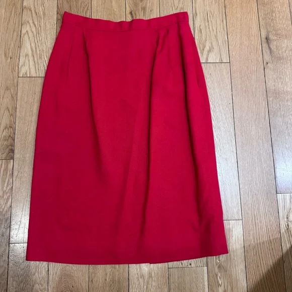 Nordstrom Vintage Red Women's Pencil Skirt with pockets - Picture 2 of 16